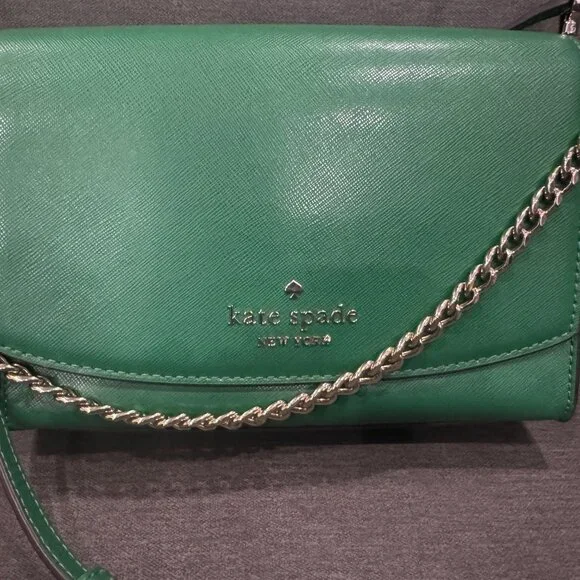 Kate Spade Carson Crossbody Saffiano Leather Green - Picture 6 of 9